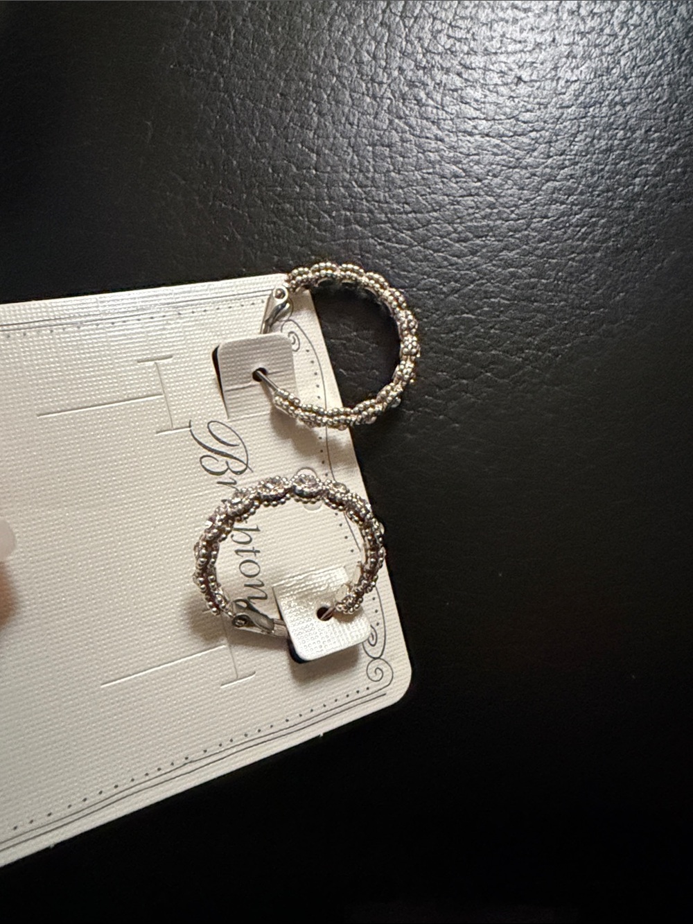 Brighton twinkle small Hoop Earrings - Silver & White - Picture 2 of 4